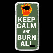Coque LG L90 Keep Calm Burn Kaki