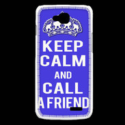 Coque LG L90 Keep Calm Call friend Bleu