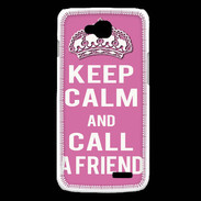 Coque LG L90 Keep Calm Call Rose