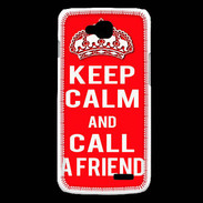 Coque LG L90 Keep Calm Call friend Rouge