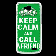 Coque LG L90 Keep Calm Call friend Vert