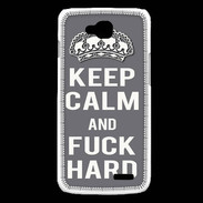 Coque LG L90 Keep calm Fuck hard Gris