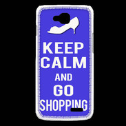 Coque LG L90 Keep Calm Go Shopping Bleu