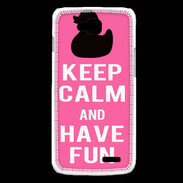 Coque LG L90 Keep Calm Have fun Rose