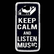 Coque LG L90 Keep Calm Listen music Noir