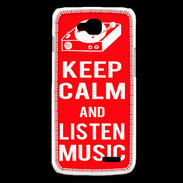 Coque LG L90 Keep Calm Listen music Rouge