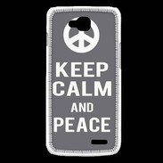 Coque LG L90 Keep Calm Peace Gris