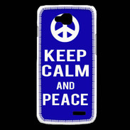 Coque LG L90 Keep Calm Peace Bleu