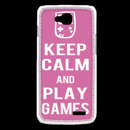 Coque LG L90 Keep Calm Play games Rose