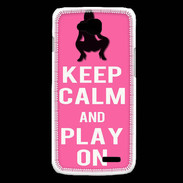 Coque LG L90 Keep Calm Play on Rose