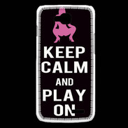 Coque LG L90 Keep Calm Play on Noir