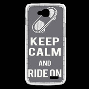 Coque LG L90 Keep Calm Ride on Gris