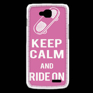 Coque LG L90 Keep Calm Ride on Rose
