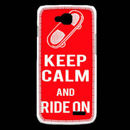 Coque LG L90 Keep Calm Ride on Rouge