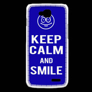 Coque LG L90 Keep Calm Smile Bleu