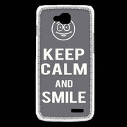 Coque LG L90 Keep Calm Smile Gris