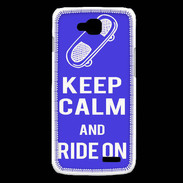 Coque LG L90 Keep Calm Ride on Bleu