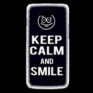 Coque LG L90 Keep Calm Smile Noir