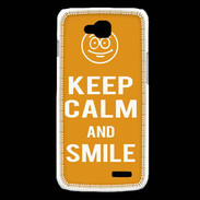 Coque LG L90 Keep Calm Smile Orange