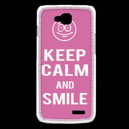 Coque LG L90 Keep Calm Smile Rose