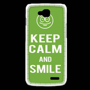 Coque LG L90 Keep Calm Smile Vert