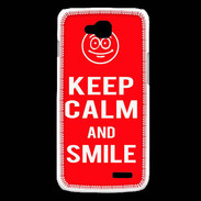 Coque LG L90 Keep Calm Smile Rouge