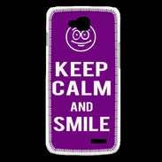 Coque LG L90 Keep Calm Smile Violet
