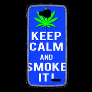 Coque LG L90 Keep Calm Smoke it Bleu