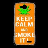 Coque LG L90 Keep Calm Smoke it Orange