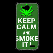 Coque LG L90 Keep Calm Smoke it Kaki