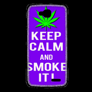 Coque LG L90 Keep Calm Smoke it Violet