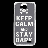 Coque LG L90 Keep Calm Stay dark Gris