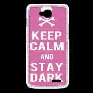 Coque LG L90 Keep Calm Stay dark Rose