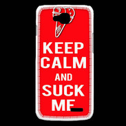 Coque LG L90 Keep Calm Suck me Rouge