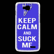Coque LG L90 Keep Calm Suck me Bleu