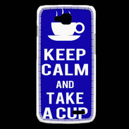 Coque LG L90 Keep Calm Take a cup Bleu