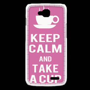 Coque LG L90 Keep Calm Take a cup Rose