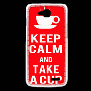 Coque LG L90 Keep Calm Take a cup Rouge