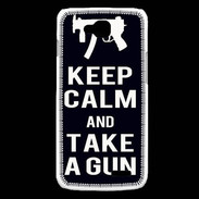 Coque LG L90 Keep Calm Take a gun Noir