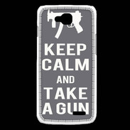 Coque LG L90 Keep Calm Take a gun Gris