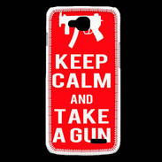 Coque LG L90 Keep Calm Take a gun Rouge