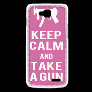 Coque LG L90 Keep Calm Take a gun Rose