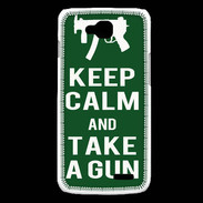 Coque LG L90 Keep Calm Take a gun Vert