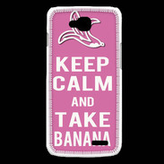 Coque LG L90 Keep Calm Take Banana Rose