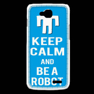 Coque LG L90 Keep Calm Be a Robot Cyan