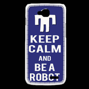 Coque LG L90 Keep Calm Be a Robot Bleu
