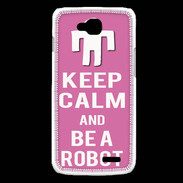 Coque LG L90 Keep Calm Be a Robot Rose
