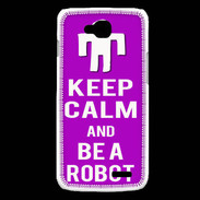 Coque LG L90 Keep Calm Be a Robot Violet