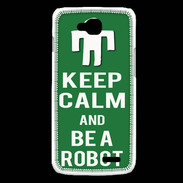 Coque LG L90 Keep Calm Be a Robot Vert