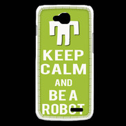 Coque LG L90 Keep Calm Be a Robot Vert pomme